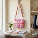Triple Zipper Quilted Crossbody — Pink Butterflies