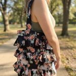 Ruffled Floral Tote Bag
