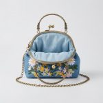 Hand-Embroidered Daisy Garden Purse