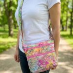 Triple Zipper Quilted Crossbody — Pink Batik