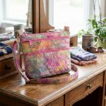 Triple Zipper Quilted Crossbody — Pink Batik