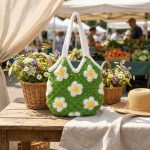 Flower Power Crocheted Lined Tote