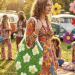 Flower Power Crocheted Lined Tote