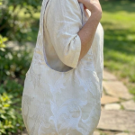 Creamy Damask Brocade Slouchy Tote